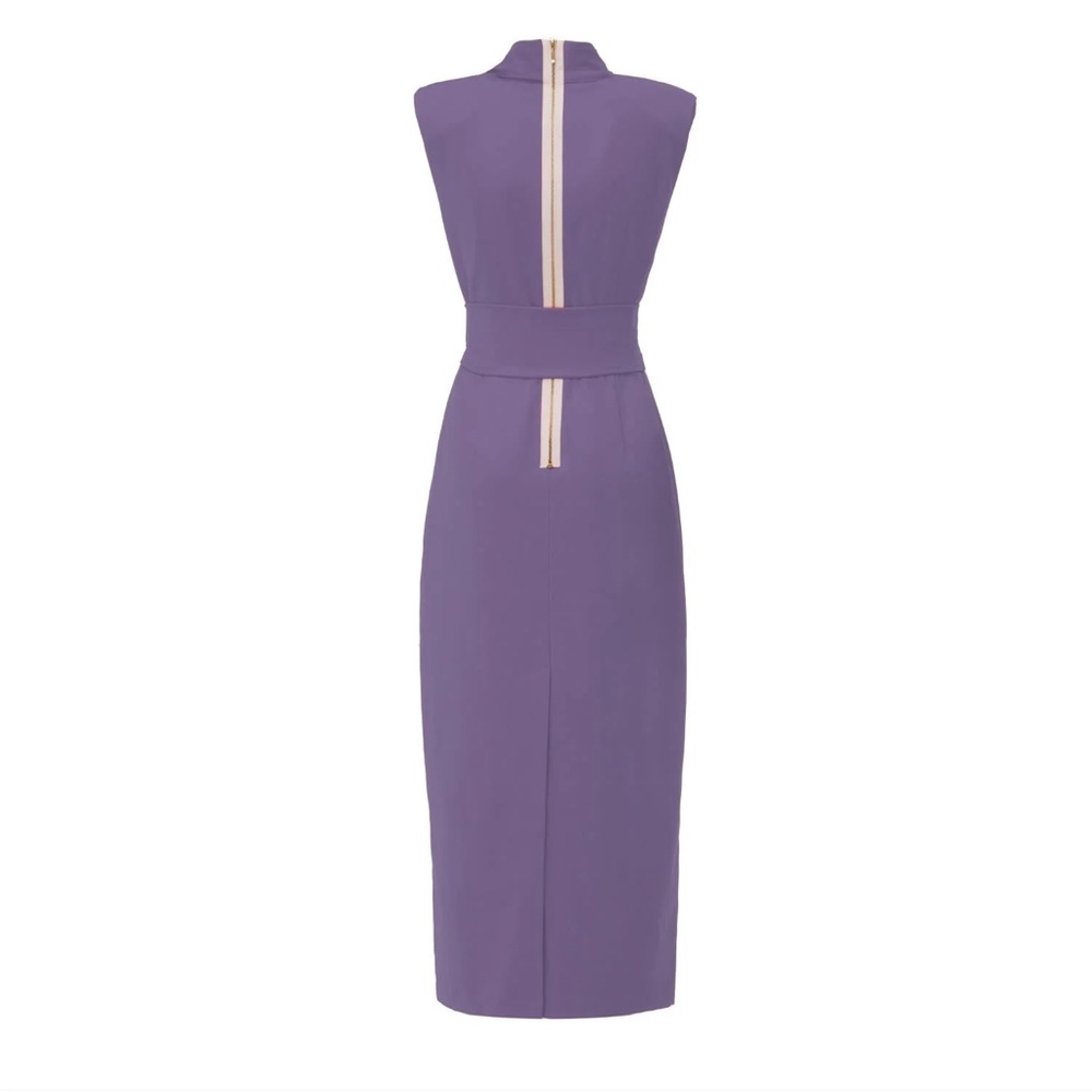 Julia Allert Designer Long Dress With Mock Neck Solid Pale Violet - Picture 6 of 6